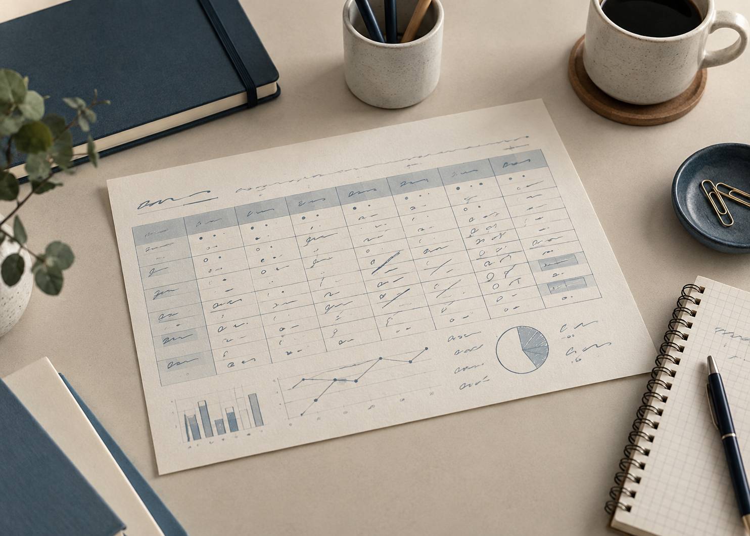 Relevé hebdomadaire de temps de travail annoté au stylo, chiffres illisibles